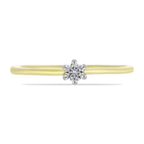 Inel din Argint 925 Placat cu Aur ( 0.85 grame ) cu Diamant Alb 0.11 Carate