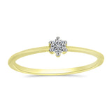 Inel din Argint 925 Placat cu Aur ( 0.85 grame ) cu Diamant Alb 0.11 Carate