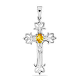 Cruce Pandantiv din Argint 925 ( 2.52 grame ) cu Citrin Rio Golden 0.41 Carate