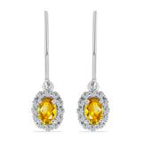 Cercei din Argint 925 ( 2.06 grame ) cu Citrin Rio Golden și Topaz Alb 1.27 Carate