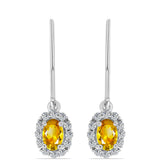 Cercei din Argint 925 ( 2.06 grame ) cu Citrin Rio Golden și Topaz Alb 1.27 Carate