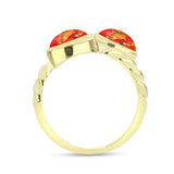 Inel din Argint 925 Placat cu Aur ( 3.35 grame ) cu Turcoaz Mohave 2 Carate