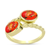 Inel din Argint 925 Placat cu Aur ( 3.35 grame ) cu Turcoaz Mohave 2 Carate