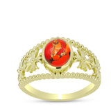 Inel din Argint 925 Placat cu Aur ( 4.45 grame ) cu Turcoaz Mohave 1.69 Carate