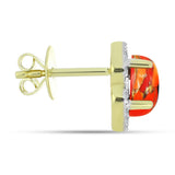 Cercei din Argint 925 Placat cu Aur ( 2.03 grame ) cu Turcoaz Mohave și Topaz Alb 1.64 Carate