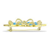 Broşă din Argint 925 Placat cu Aur ( 6.57 grame ) cu Larimar(Piatra delfinului) și Topaz Swiss Blue 2.65 Carate