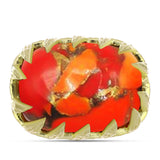 Inel din Argint 925 Placat cu Aur ( 4.32 grame ) cu Turcoaz Mohave 9.92 Carate