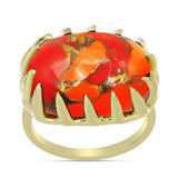 Inel din Argint 925 Placat cu Aur ( 4.32 grame ) cu Turcoaz Mohave 9.92 Carate