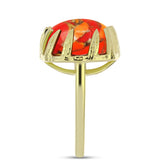 Inel din Argint 925 Placat cu Aur ( 4.32 grame ) cu Turcoaz Mohave 9.92 Carate