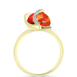 Inel din Argint 925 Placat cu Aur ( 5.63 grame ) cu Turcoaz Mohave și Topaz Alb 5.58 Carate