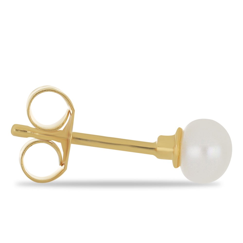 Cercei din Argint 925 Placat cu Aur ( 0.4 grame ) cu Perlă de Apă Dulce Albă 1.6 Carate