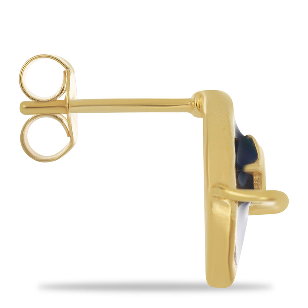 Cercei din Argint 925 Placat cu Aur ( 3.4 grame ) cu Email