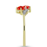 Inel din Argint 925 Placat cu Aur ( 1.89 grame ) cu Opal de Foc Lega Dembi și Topaz Alb 0.41 Carate