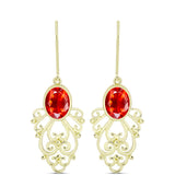 Cercei din Argint 925 Placat cu Aur ( 4.21 grame ) cu Opal de Foc Lega Dembi 1.62 Carate