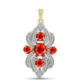 Pandantiv din Argint 925 Placat cu Aur ( 3.33 grame ) cu Opal de Foc Lega Dembi și Topaz Alb 1.5 Carate