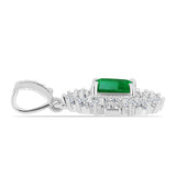 Pandantiv din Argint 925 ( 1.82 grame ) cu Smarald Zambian și Topaz Alb 1.4 Carate