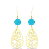 Cercei din Argint 925 Placat cu Aur ( 4.7 grame ) cu Jad albastru 7.67 Carate
