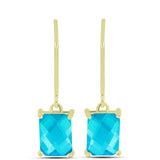 Cercei din Argint 925 Placat cu Aur ( 1.66 grame ) cu Jad albastru 2.45 Carate