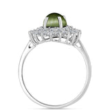 Inel din Argint 925 ( 3.01 grame ) cu Ochi de Pisică Antananarivo și Topaz Alb 3.2 Carate