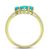 Inel din Argint 925 Placat cu Aur ( 2.24 grame ) cu Jad albastru și Topaz Alb 0.77 Carate