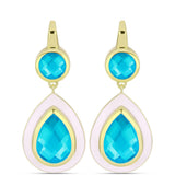 Cercei din Argint 925 Placat cu Aur ( 7.53 grame ) cu Jad albastru 6.34 Carate