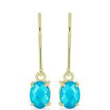 Cercei din Argint 925 Placat cu Aur ( 1.36 grame ) cu Jad albastru 1.34 Carate