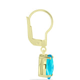 Cercei din Argint 925 Placat cu Aur ( 1.36 grame ) cu Jad albastru 1.34 Carate