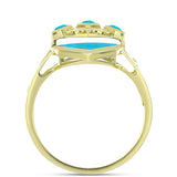 Inel din Argint 925 Placat cu Aur ( 5.69 grame ) cu Jad albastru 3.74 Carate
