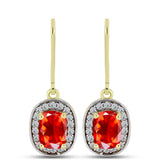 Cercei din Argint 925 Placat cu Aur ( 2.59 grame ) cu Opal de Foc Lega Dembi și Topaz Alb 1.48 Carate