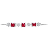 Brățară din Argint 925 ( 4.14 grame ) cu Rubin Malagasy și Topaz Alb 3.56 Carate