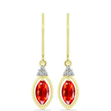 Cercei din Argint 925 Placat cu Aur ( 1.92 grame ) cu Opal de Foc Lega Dembi și Topaz Alb 0.78 Carate