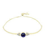 Brățară din Argint 925 Placat cu Aur ( 5.5 grame ) cu Perlă de Cultură Neagră și Topaz Alb 3.45 Carate