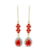 Cercei din Argint 925 Placat cu Aur ( 2.68 grame ) cu Opal de Foc Lega Dembi și Topaz Alb 1.46 Carate