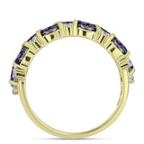 Inel din Argint 925 Placat cu Aur ( 3.27 grame ) cu Cuarț Hematit Verde Mistic și Topaz Alb 2.11 Carate