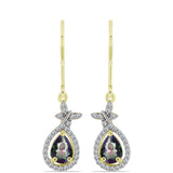 Cercei din Argint 925 Placat cu Aur ( 2.48 grame ) cu Cuarț Hematit Verde Mistic și Topaz Alb 1.63 Carate