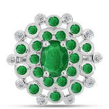 Inel din Argint 925 ( 4.01 grame ) cu Smarald Zambian și Topaz Alb 1.8 Carate