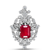 Broşă din Argint 925 ( 3.18 grame ) cu Rubin Malagasy și Topaz Alb 2.54 Carate