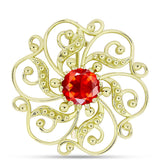 Broşă din Argint 925 Placat cu Aur ( 5.08 grame ) cu Opal de Foc Lega Dembi 0.78 Carate