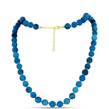 Colier din Argint 925 Placat cu Aur ( 0.83 grame ) cu Jad albastru 164.26 Carate