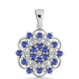 Pandantiv din Argint 925 ( 2.77 grame ) cu Tanzanit AAA și Diamant Alb 1.48 Carate
