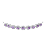 Brățară din Argint 925 ( 9 grame ) cu Ametist Rose de France și Topaz Alb 4.59 Carate