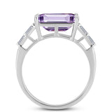 Inel din Argint 925 ( 3.35 grame ) cu Ametist Rose de France și Zircon Alb 4.47 Carate