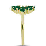 Inel din Argint 925 Placat cu Aur ( 2.35 grame ) cu Agat Verde și Topaz Alb 1.15 Carate