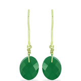 Cercei din Argint 925 Placat cu Aur ( 0.97 grame ) cu Agat Verde 4.44 Carate