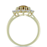 Inel din Argint 925 Placat cu Aur ( 2.31 grame ) cu Cuarț Coniac și Topaz Alb 2.21 Carate
