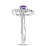 Inel din Argint 925 ( 2.31 grame ) cu Ametist Rose de France și Zircon Alb 0.84 Carate