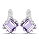 Cercei din Argint 925 ( 4.04 grame ) cu Ametist Rose de France și Topaz Alb 4.59 Carate
