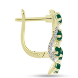 Cercei din Argint 925 Placat cu Aur ( 5.3 grame ) cu Agat Verde și Topaz Alb 1.75 Carate