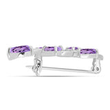 Broşă din Argint 925 ( 3.55 grame ) cu Ametist Rose de France și Topaz Alb 2.38 Carate