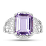 Inel din Argint 925 ( 3.97 grame ) cu Ametist Rose de France 4.96 Carate